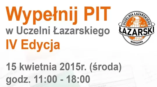 Uczelnia Łazarskiego bezpłatnie pomoże w wypełnianiu PIT-ów