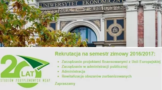 Małopolska Szkoła Administracji Publicznej UEK – 20 lat studiów podyplomowych