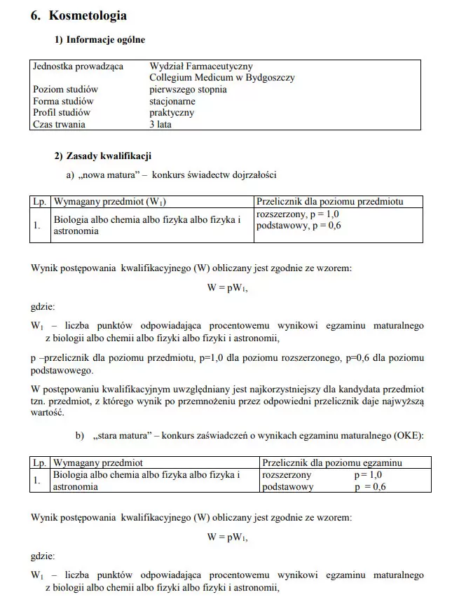 Uczelnie z kierunkiem kosmetologia w Toruniu