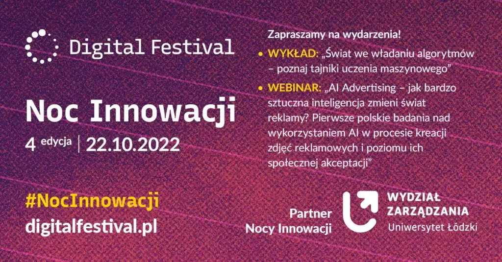 Uczenie maszynowe i sztuczna inteligencja w reklamie. Wydział Zarządzania UŁ zaprasza na Noc Innowacji