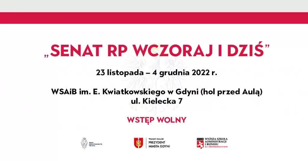 Wystawa „Senat RP wczoraj i dziś” w WSAiB im. E. Kwiatkowskiego w Gdyni