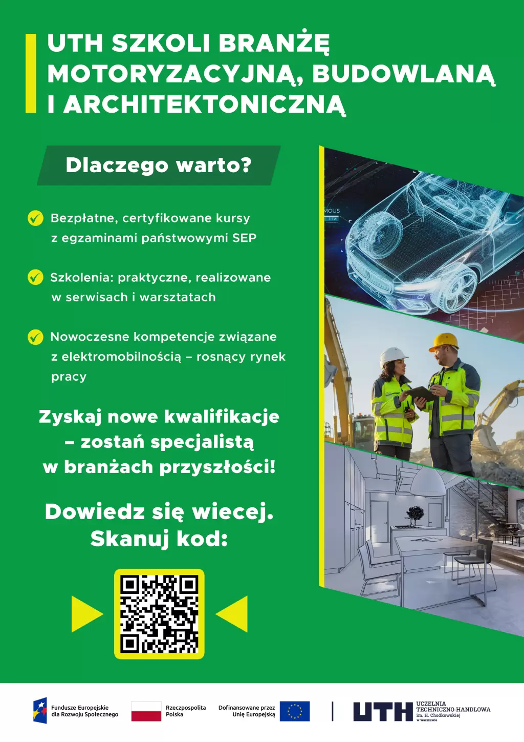 Bezpłatne szkolenia z budownictwa i projektowania – UTH Warszawa zaprasza do udziału w nowym projekcie edukacyjnym