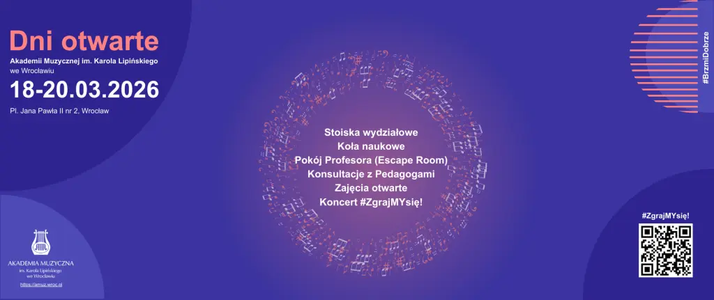 Dni Otwarte Akademii Muzycznej we Wrocławiu już 18–20 marca 2026 roku
