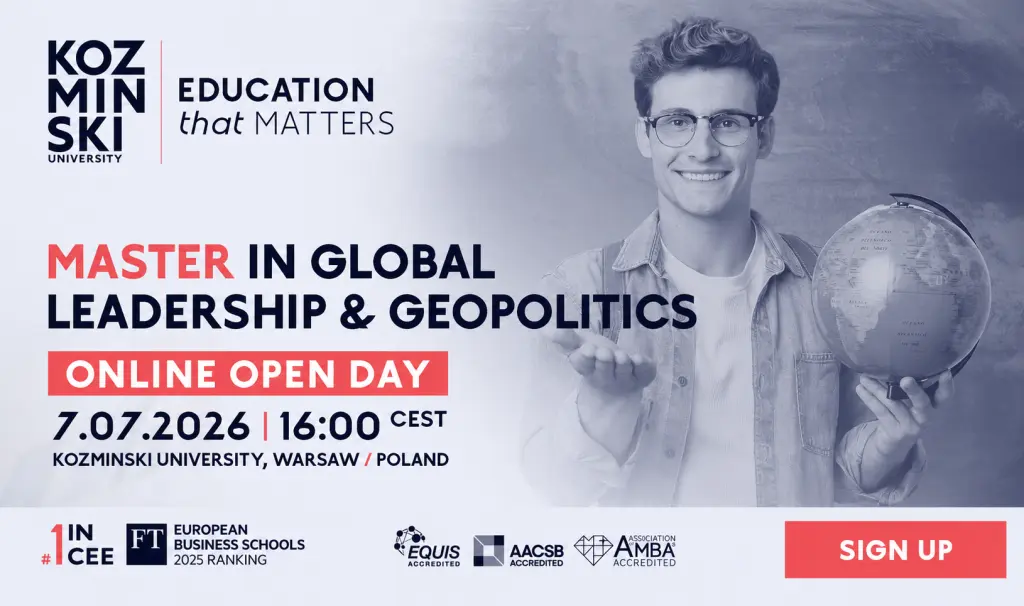 Kozminski University Online Open Day for Master in Global Leadership and Geopolitics 