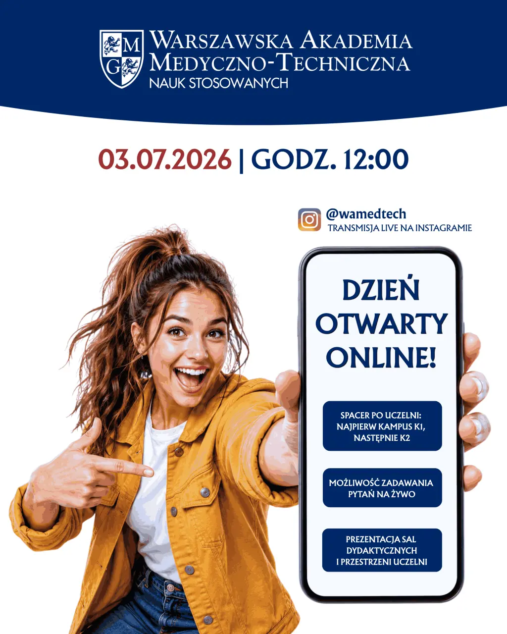  Dzień Otwarty ONLINE w Warszawskiej Akademii Medyczno-Technicznej!
