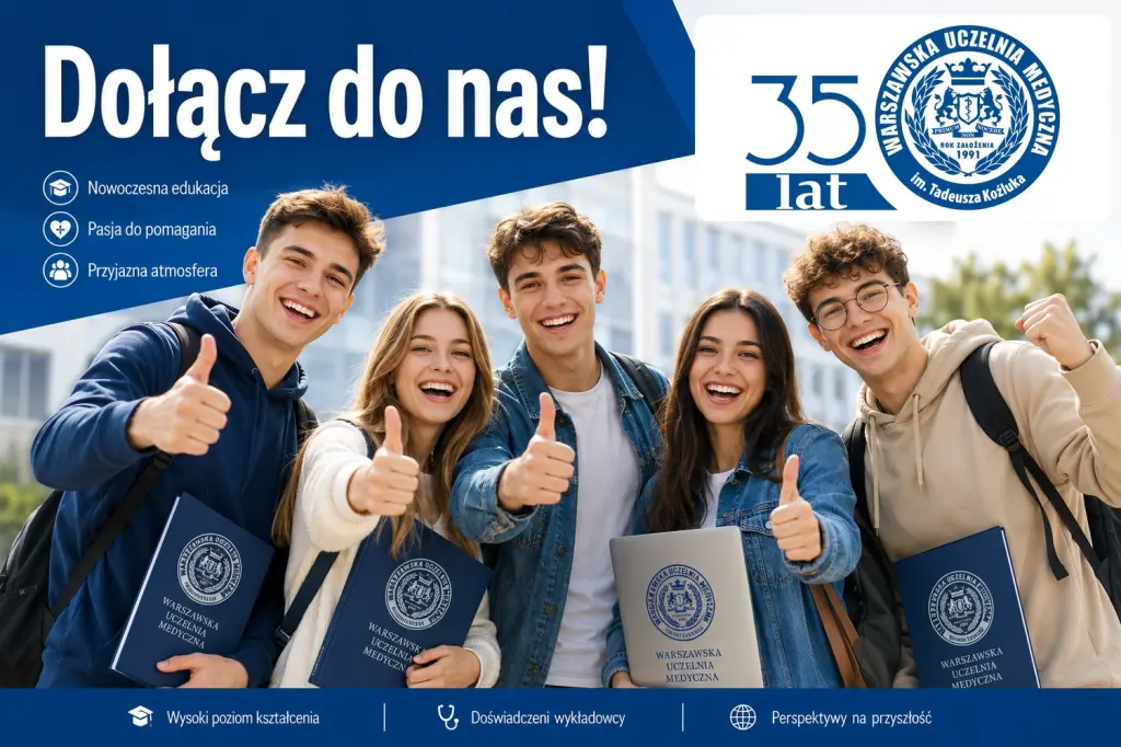 Kształcenie na najwyższym poziomie! Warszawska Uczelnia Medyczna prowadzi rekrutację na rok akademicki 2026/27. 