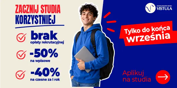 Studia na Vistuli z 40% zniżki na pierwszy rok