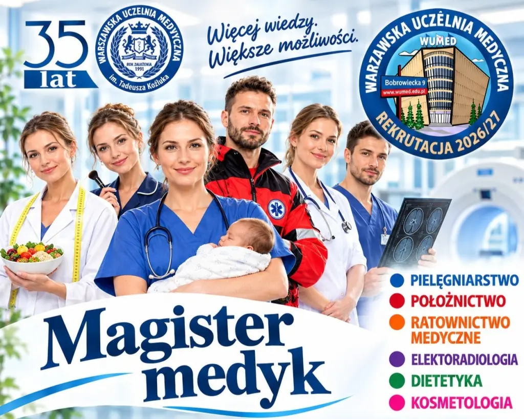 Magister medyk. Pierwsza niepubliczna uczelnia w Polsce prowadzi studia II stopnia – magisterskie, na wszystkich oferowanych kierunkach kształcenia. To dowód najwyższych standardów, które spełnia Warszawska Uczelnia Medyczna.