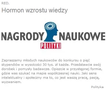 Wygraj stypendium naukowe POLITYKI!